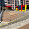 Детские площадки, трибуны и тротуары из ДПК для жилого комплекса